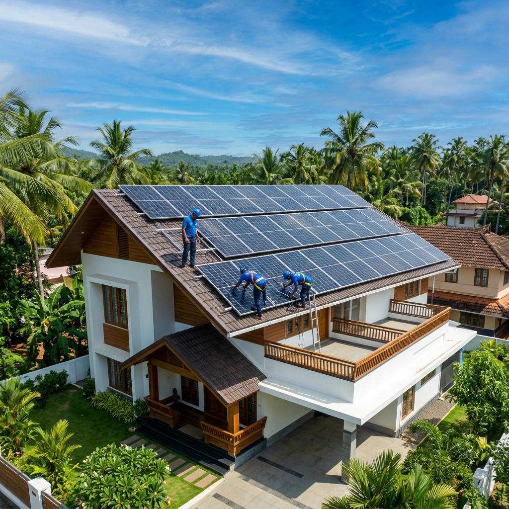 Oxton Solar installation on Kerala home